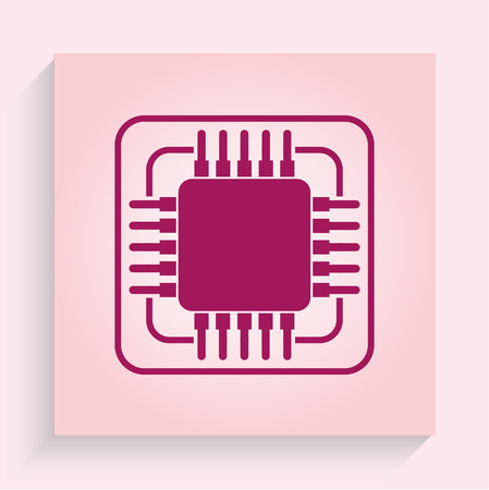Circuit board, technology icon, vector illustration. Flat design styleのイラスト素材