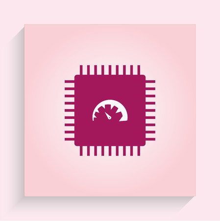 Circuit board, technology icon, vector illustration. Flat design styleのイラスト素材