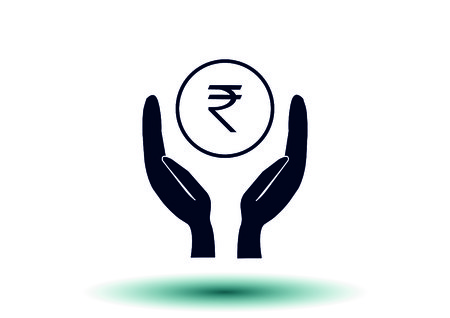 Indian Rupee banking icon, Pakistan Rupee icon.のイラスト素材