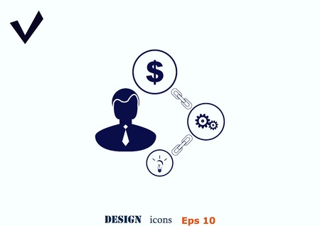 Business strategy icon, business concept icon, vector illustration.のイラスト素材