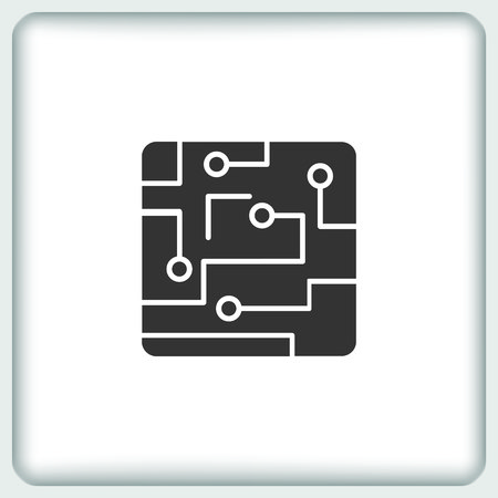 Circuit board, technology icon, vector illustration. Flat design styleのイラスト素材