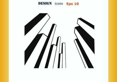 City silhouette icon. Vector Illustration.のイラスト素材