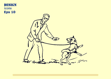 Vector illustration of a dog. Aggressive purebred dog.のイラスト素材