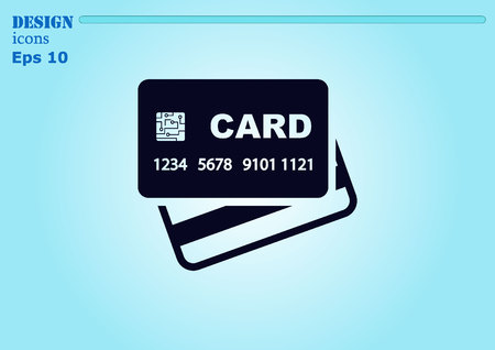 Corporate card icon, credit card icon, vector illustration. Flat design styleのイラスト素材