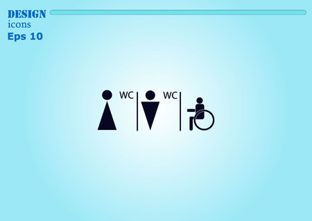 Symbols inlet to the toilet  iconのイラスト素材