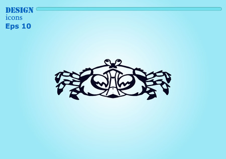 Vector illustration of a crab. Marine reptile.のイラスト素材