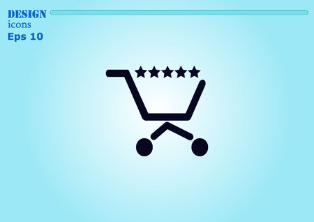 Shopping trolley, cart icon, On line sale iconのイラスト素材