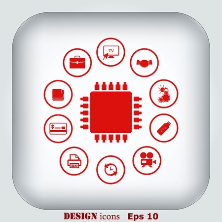 Circuit board, technology icon, vector illustration. Flat design styleのイラスト素材