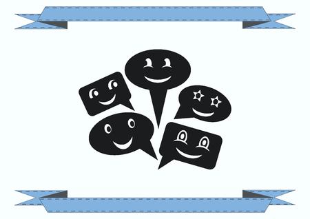 Smile talking bubble icon, vector illustration. Flat design styleのイラスト素材