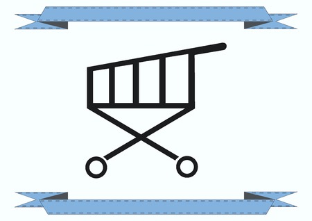 Shopping trolley, cart icon, On line sale iconのイラスト素材