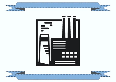 Factory silhouette icon. Vector Illustration. Industrial landscape. Heavy industry.のイラスト素材