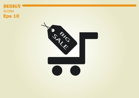 Shopping trolley, cart icon, On line sale iconのイラスト素材