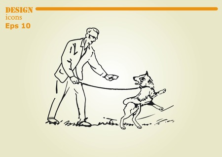 Vector illustration of a dog. Aggressive purebred dog.のイラスト素材