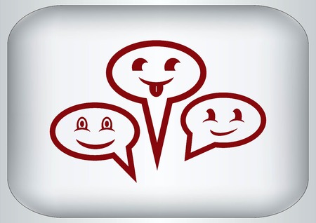 Smile talking bubble icon, vector illustration. Flat design styleのイラスト素材
