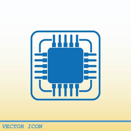 Circuit board, technology icon, vector illustration. Flat design styleのイラスト素材