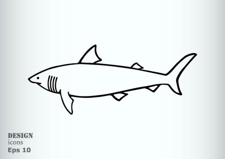 Shark icon. Vector illustrationのイラスト素材