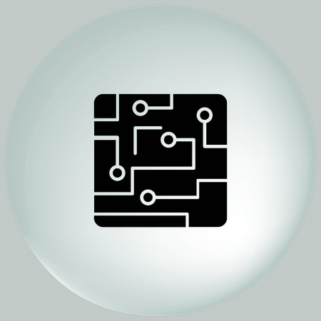 Circuit board, technology icon, vector illustration. Flat design styleの写真素材