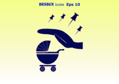 baby carriage iconのイラスト素材