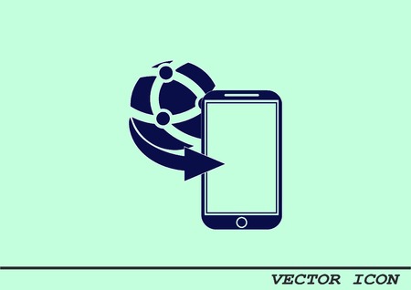 Holding globe, social network iconのイラスト素材