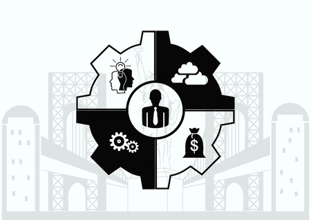 Business strategy icon, business concept icon, vector illustration.のイラスト素材