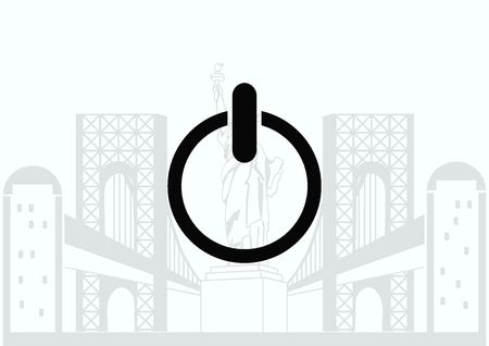Flat icon of power