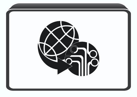 Circuit board, technology icon, vector illustration. Flat design styleのイラスト素材