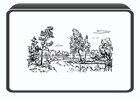 Retro landscapes.のイラスト素材