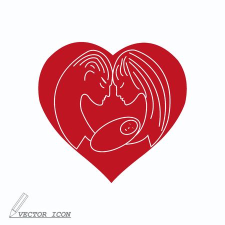 Human heart, Love  iconのイラスト素材