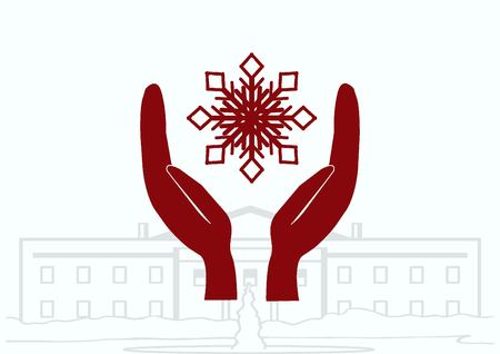 snowflake icon,  repair of air conditioning climate control icon.のイラスト素材