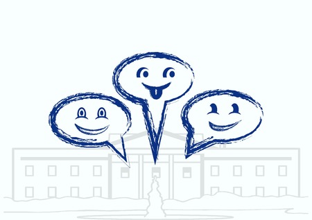 Smile talking bubble icon, vector illustration. Flat design styleのイラスト素材