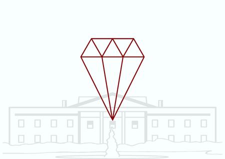 diamond icon, vector illustrationのイラスト素材
