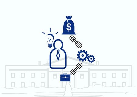 Business strategy icon, business concept icon, vector illustration.のイラスト素材