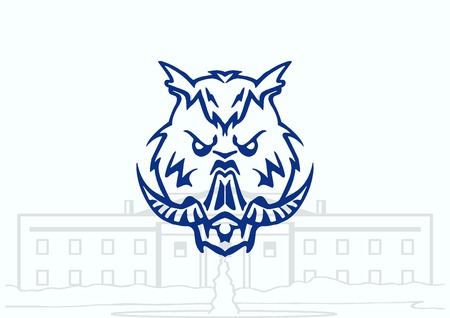 Vector illustration of the evil head, ferocious, aggressive boar. Predatory, dangerous beast. Angry wild boar. piggy web icon.のイラスト素材