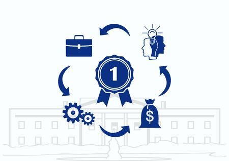 Business strategy icon, business concept icon, vector illustration.のイラスト素材