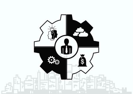 Business strategy icon, business concept icon, vector illustration.のイラスト素材