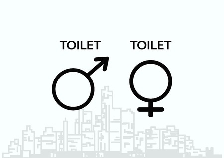 Symbols inlet to the toilet  iconのイラスト素材