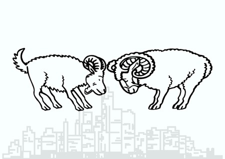 Vector illustration of a goat. Mountain argali.のイラスト素材