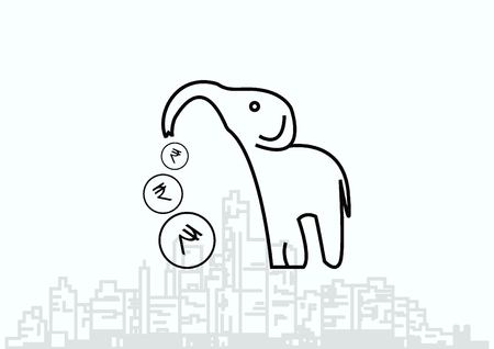 Indian Rupee banking iconのイラスト素材
