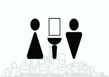 Symbols inlet to the toilet  iconのイラスト素材