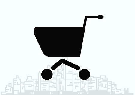 Shopping trolley, cart icon, On line sale iconのイラスト素材