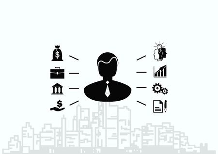 Business strategy icon, business concept icon, vector illustration.のイラスト素材