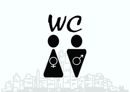 Symbols inlet to the toilet  iconのイラスト素材