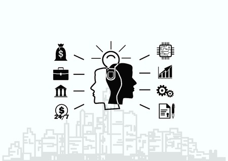Business strategy icon, business concept icon, vector illustration.のイラスト素材