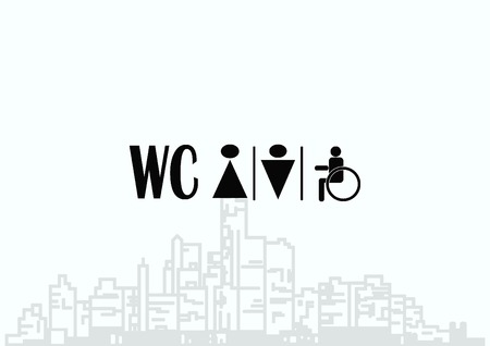 Symbols inlet to the toilet  iconのイラスト素材