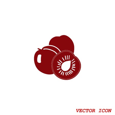 Peach icon. Fruit icon.のイラスト素材
