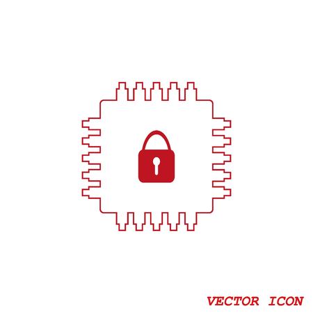 Circuit board, technology icon, vector illustration. Flat design styleのイラスト素材