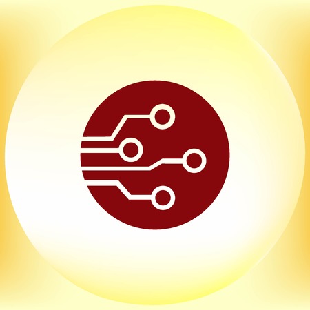 Circuit board, technology icon, vector illustration. Flat design styleのイラスト素材