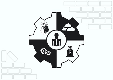 Business strategy icon, business concept icon, vector illustration.のイラスト素材