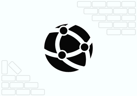 Holding globe, social network iconのイラスト素材