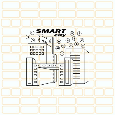 Smart sity icon. Collection modern trend concept.  vector illustration symbolのイラスト素材